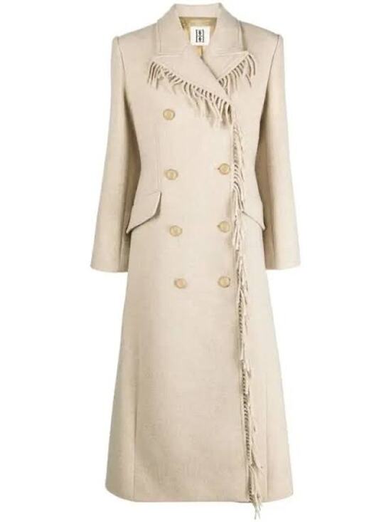By Malene Birger Jackets & Blazers - By Malene Birger Gardenia Beige Fringe Coat 36 FR 4 US